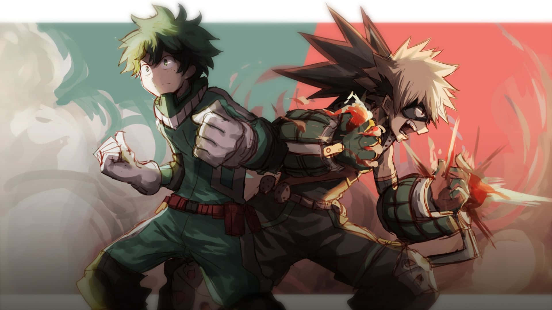 Bakugou Aesthetic, anime heroes, dynamic combat, Full HD Desktop Wallpaper