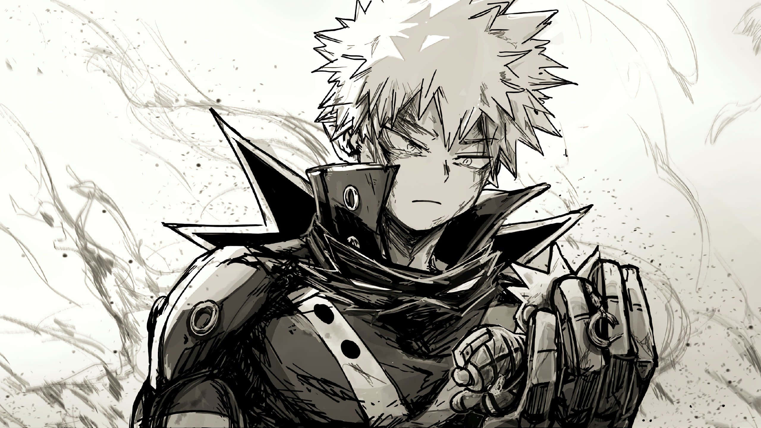 Bakugou Aesthetic, anime warrior, spiky hair, 2K Desktop Wallpaper