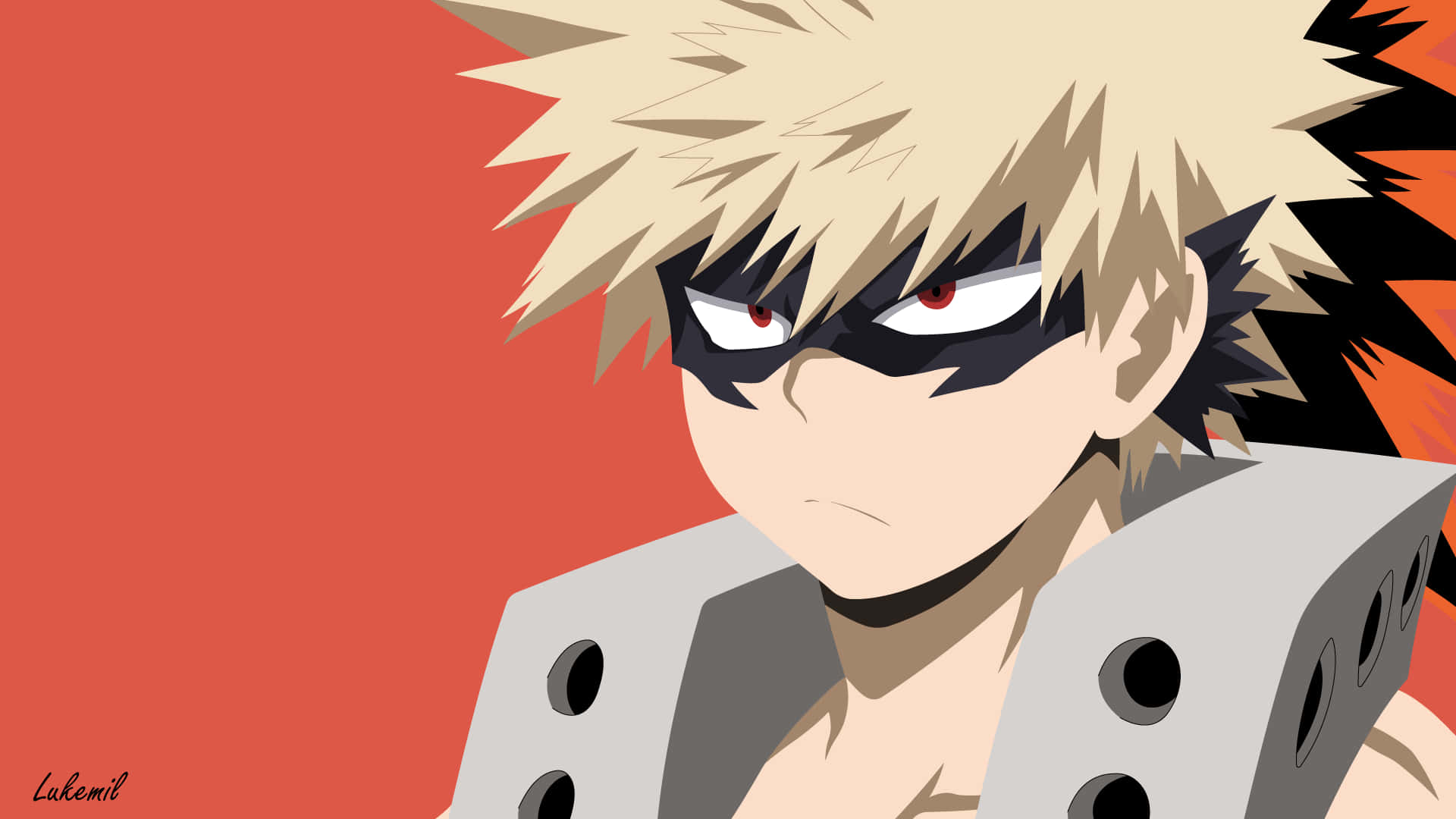 Bakugou Aesthetic, spiky blonde hair, black eye mask, Full HD Desktop Wallpaper