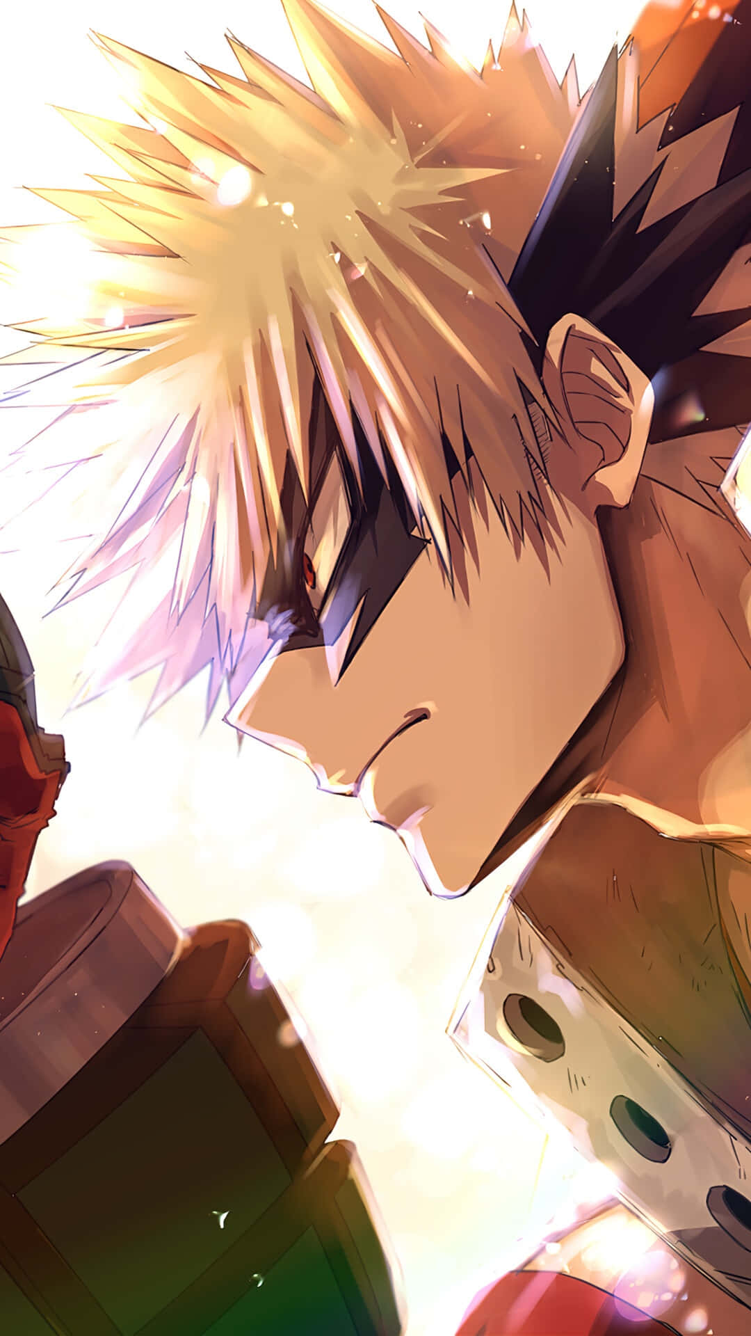 Bakugou, spiky-haired hero, determined eyes, Full HD Phone Wallpaper