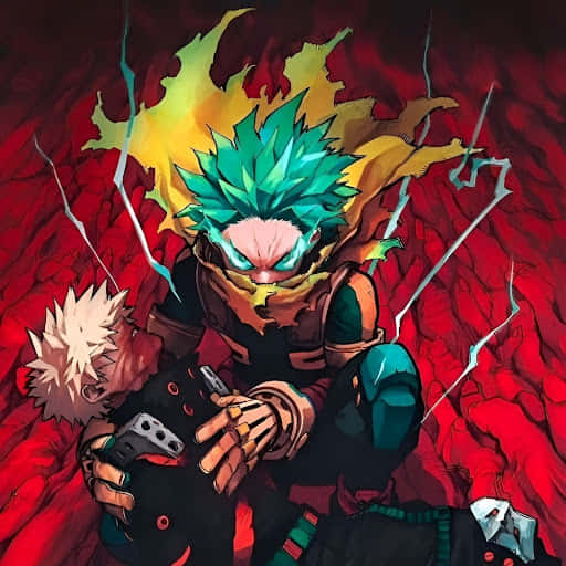 Bakugou, teal hair, glowing eyes, SD Desktop Wallpaper