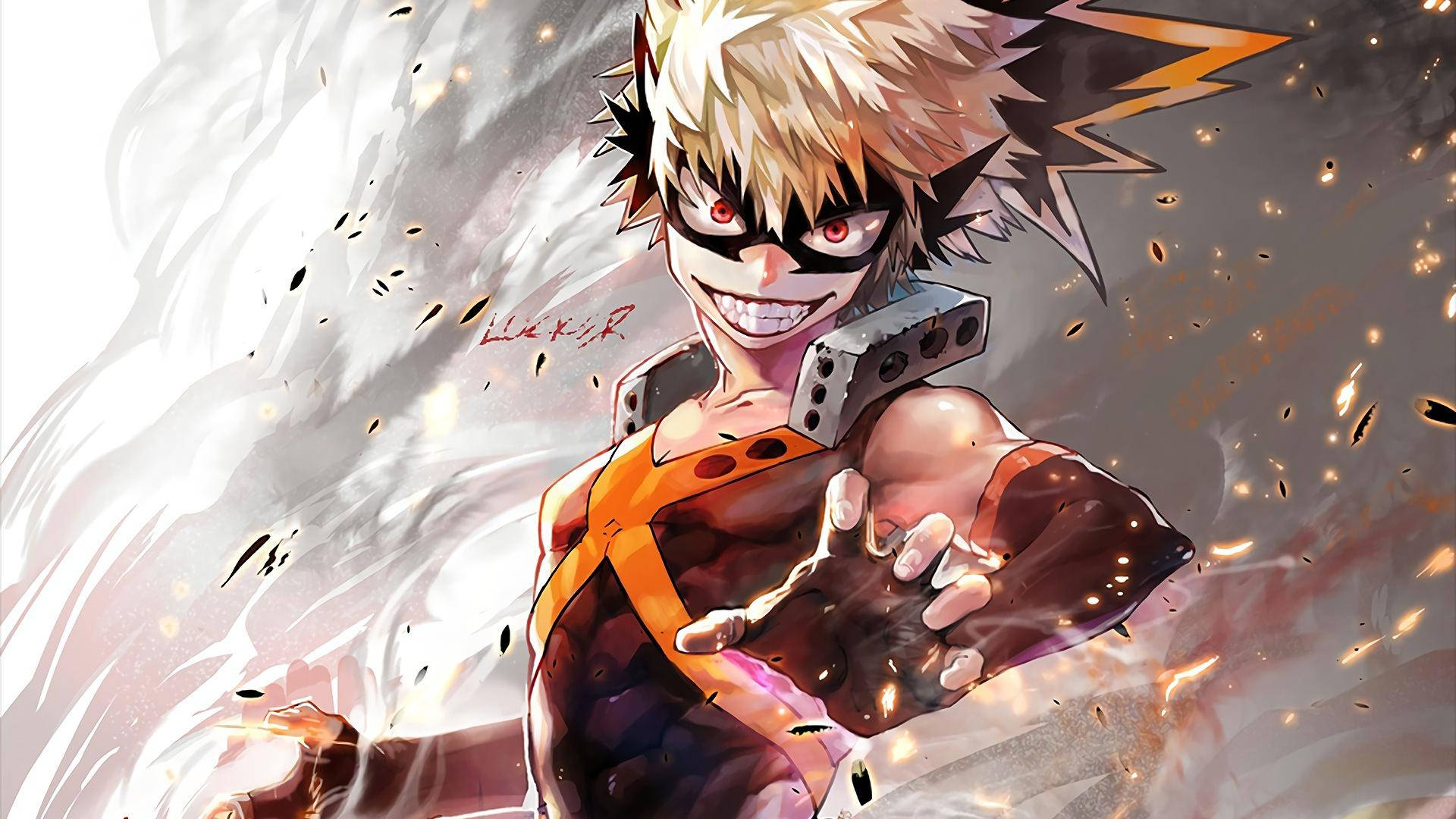 Bakugou, spiky blonde hair, red eyes, Full HD Desktop Wallpaper