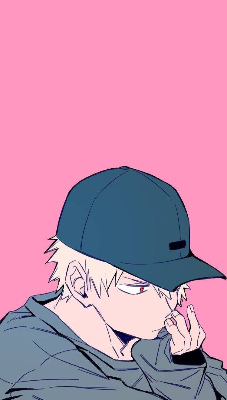 Bakugou, spiky blonde hair, blue cap, HD Phone Wallpaper