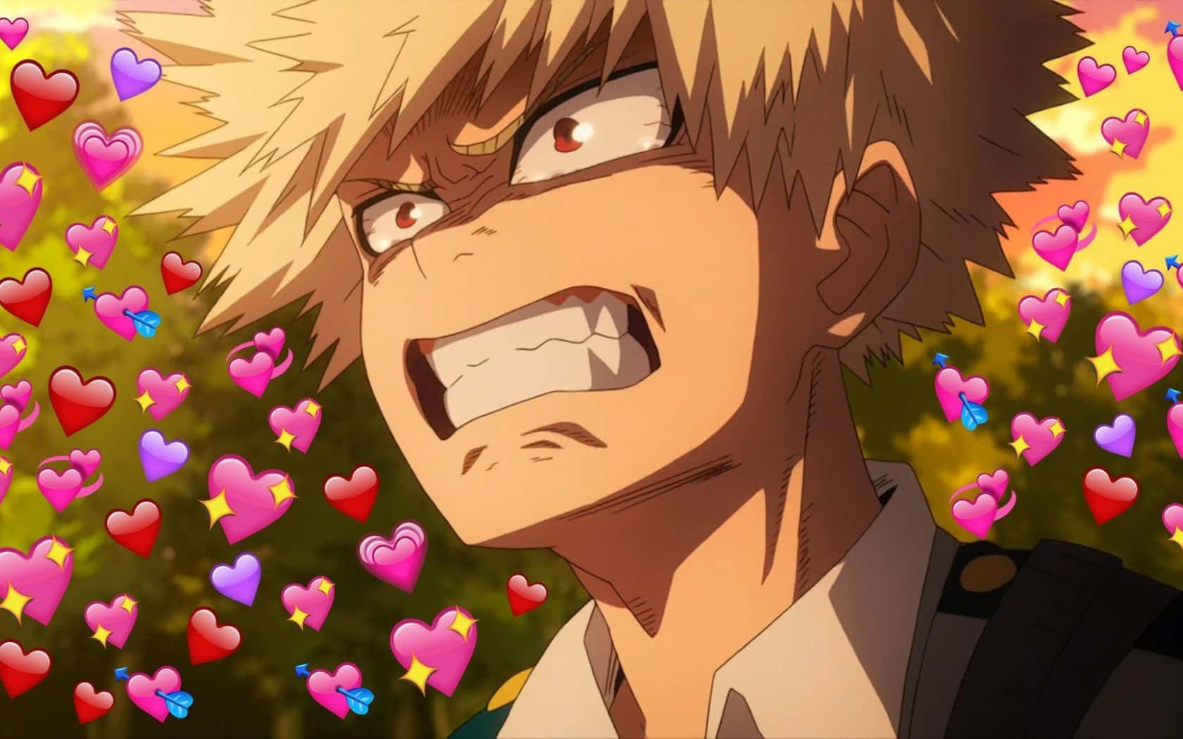 Bakugou, spiky blonde hair, intense expression, HD Desktop Wallpaper