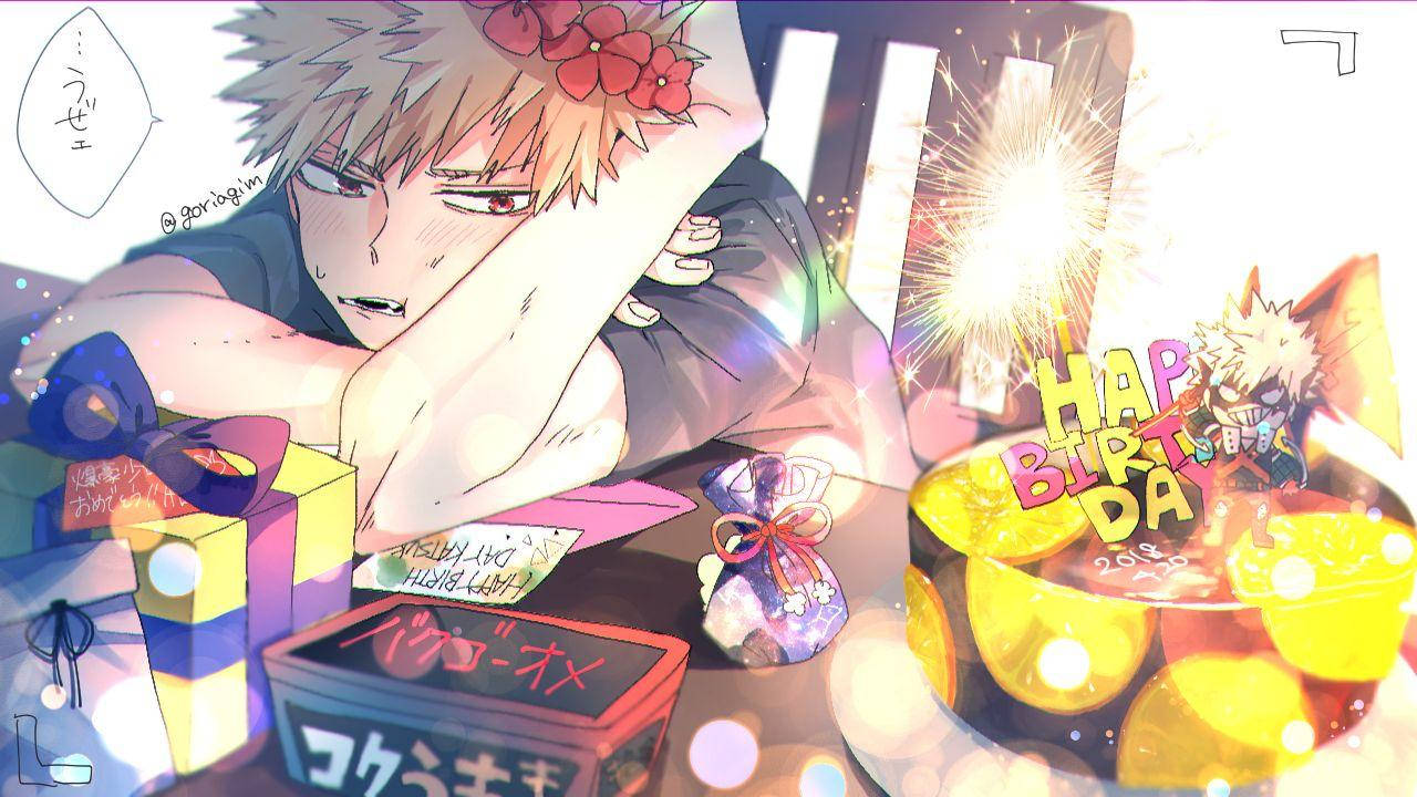 Bakugou, spiky hair, red flowers, HD Desktop Wallpaper