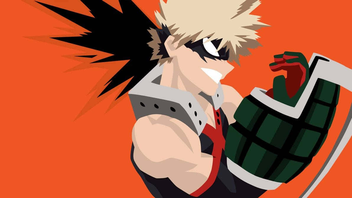 Bakugou, spiky blonde hair, black eye mask, SD Desktop Wallpaper