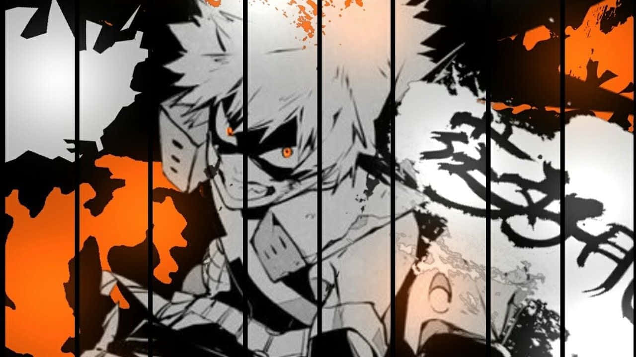 Bakugou, spiky hair, glowing eyes, HD Desktop Wallpaper