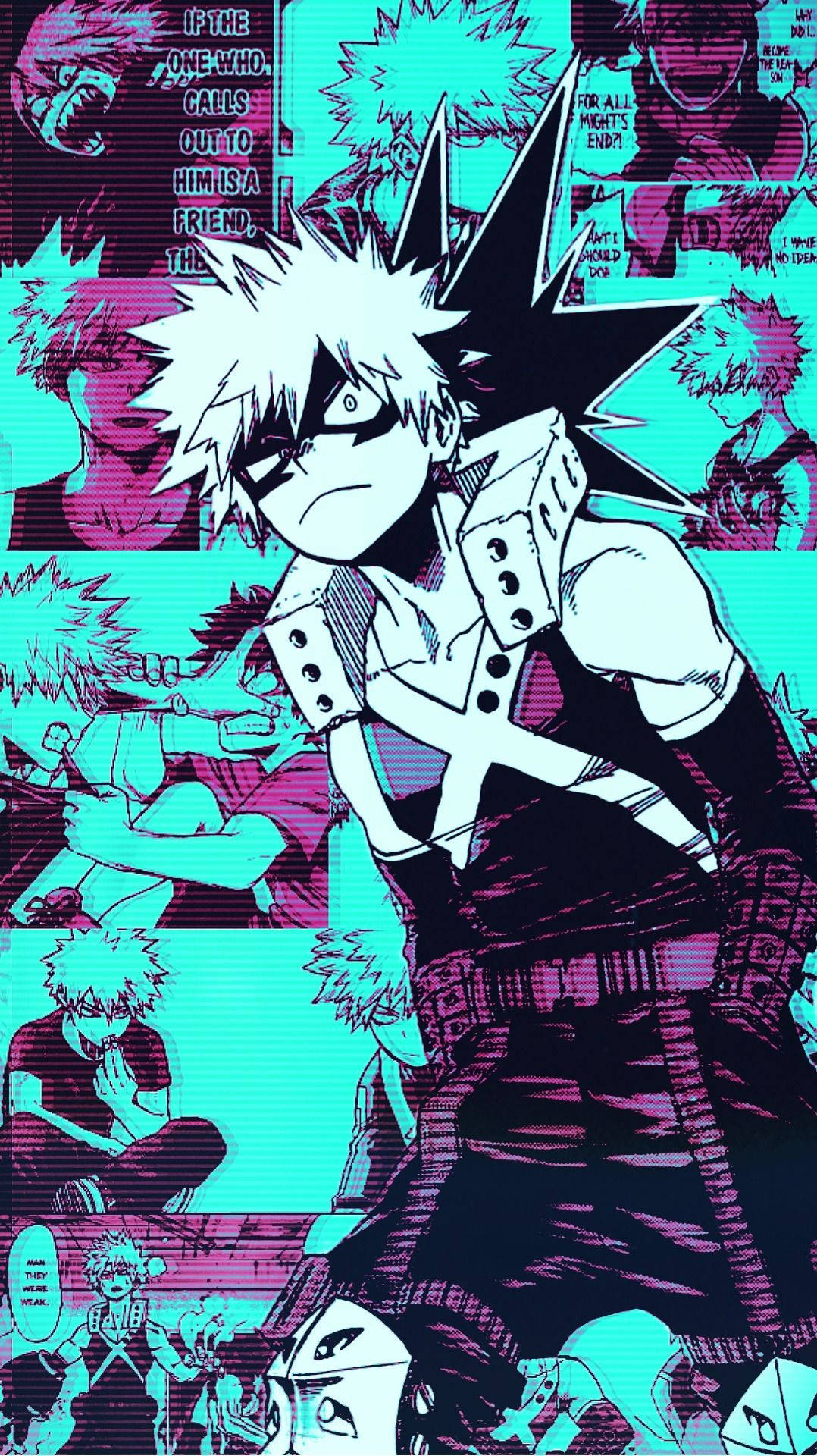 Bakugou, spiky white hair, determined expression, Full HD Phone Wallpaper