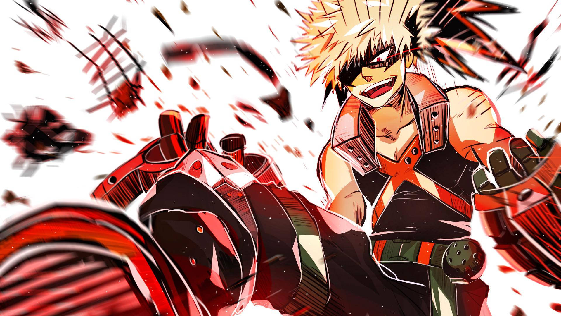 Bakugou, spiky blonde hair, red gear, Full HD Desktop Wallpaper