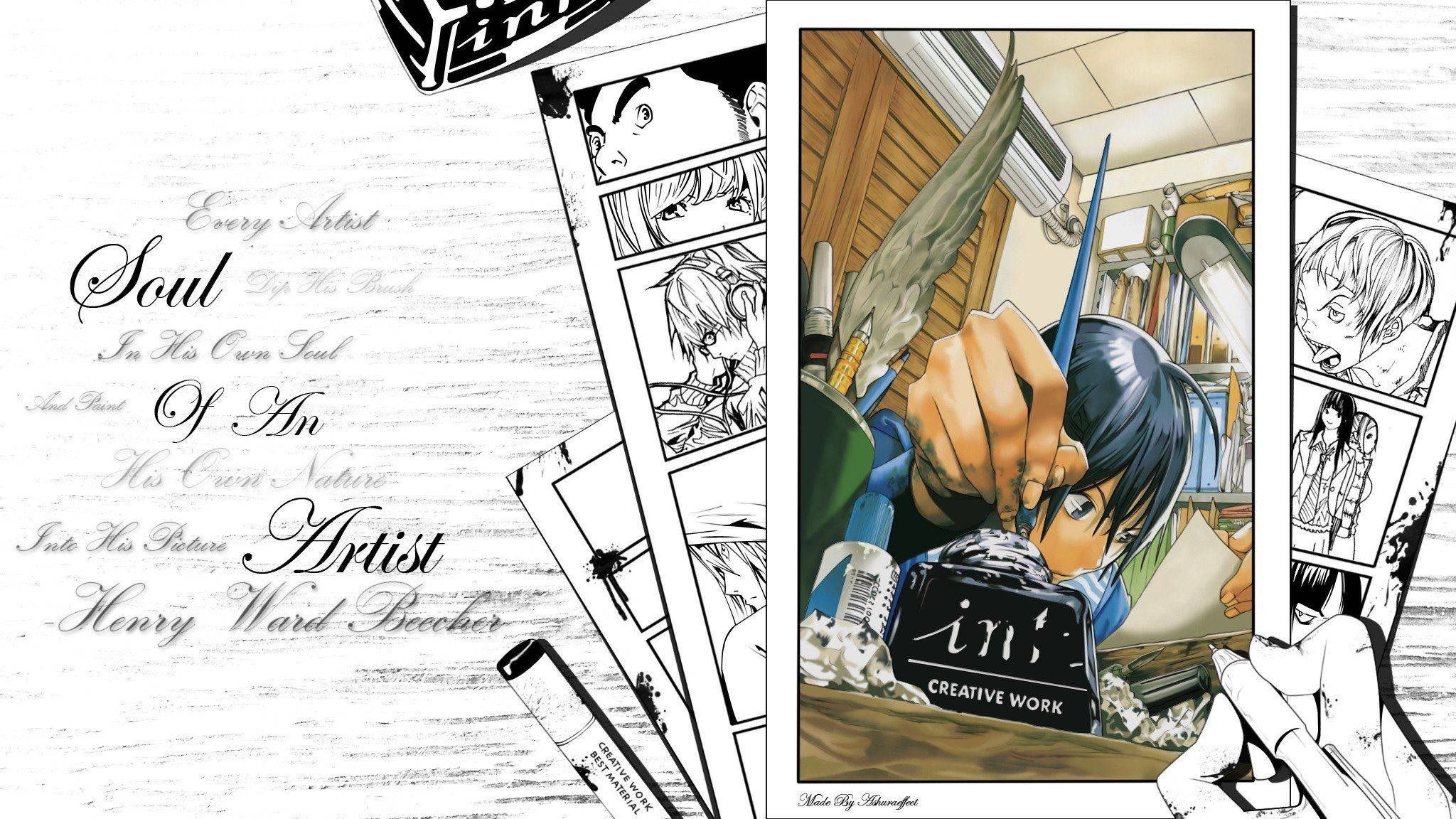 Bakuman, Moritaka Mashiro, manga panel, Full HD Desktop Wallpaper