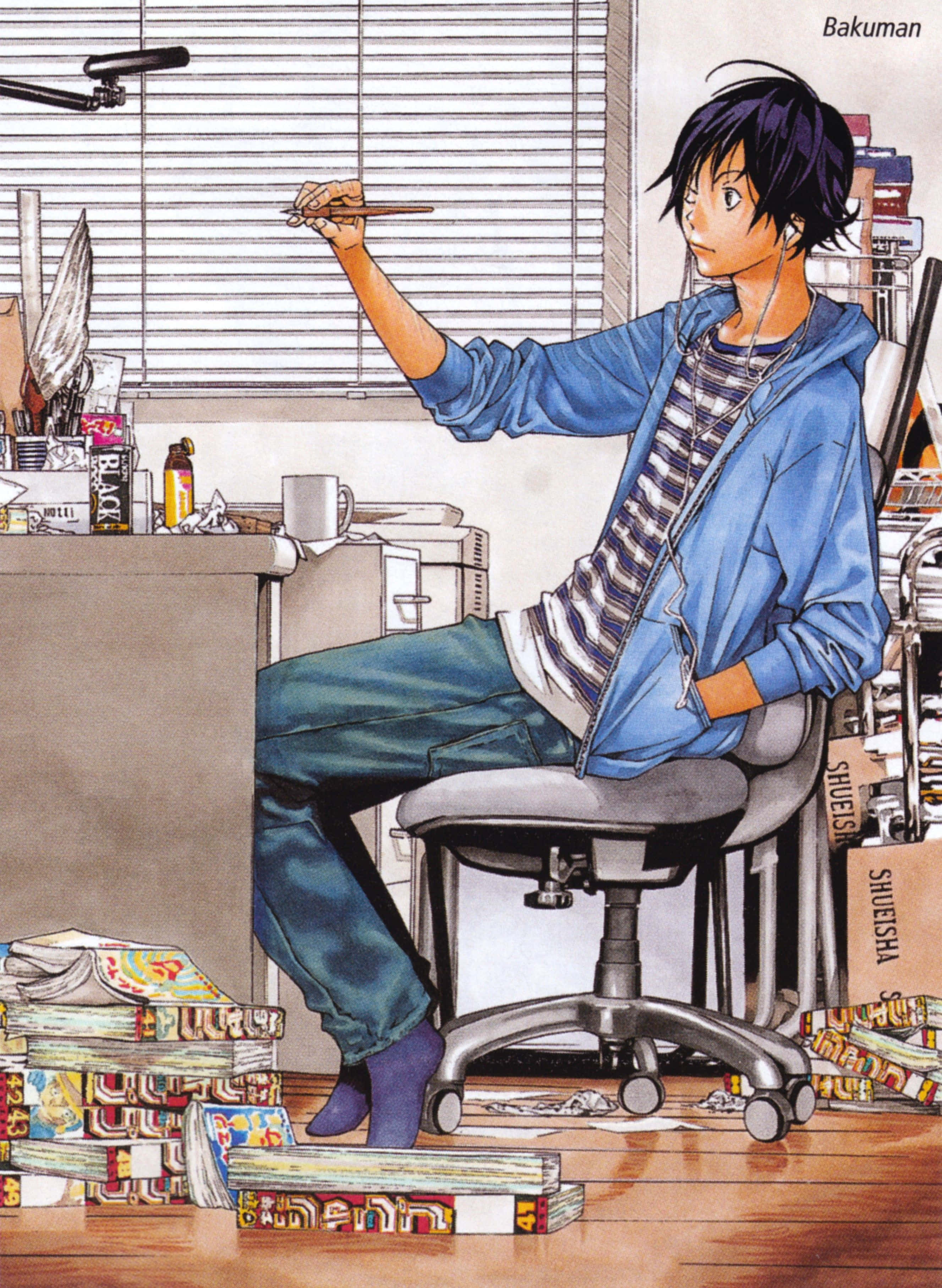 Moritaka Mashiro, Bakuman, manga artist, 2K Phone Wallpaper