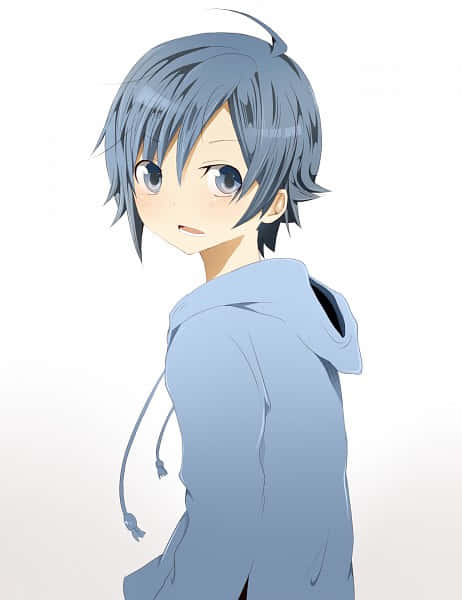 Bakuman, Moritaka Mashiro, blue-haired anime boy, SD Phone Wallpaper