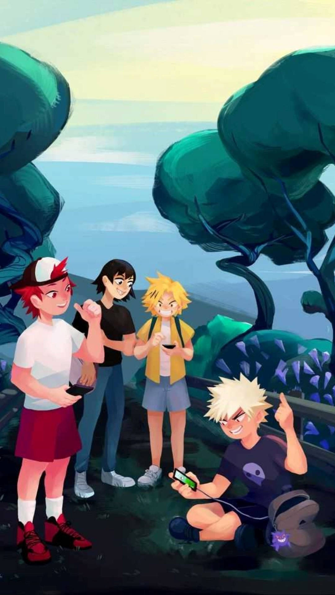 Bakusquad, digital paint art, animated teens, Full HD Phone Wallpaper