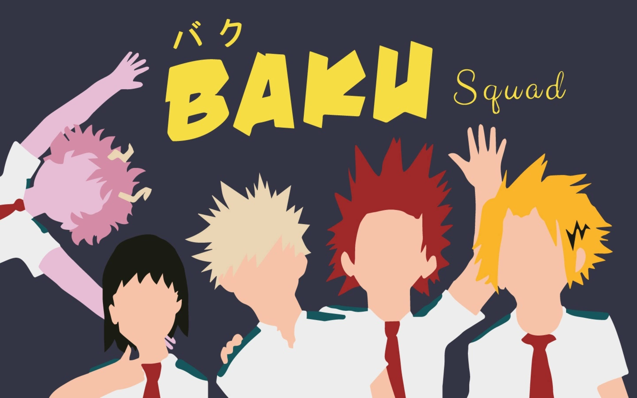 Bakusquad, vector art, anime characters, Full HD Desktop Wallpaper
