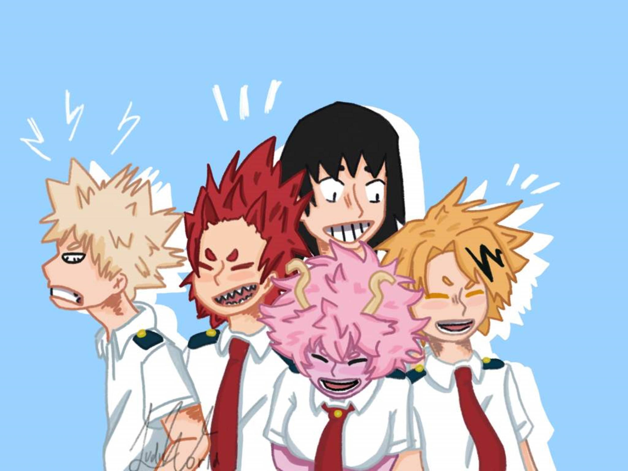 Bakusquad, friends, anime characters, Full HD Desktop Wallpaper