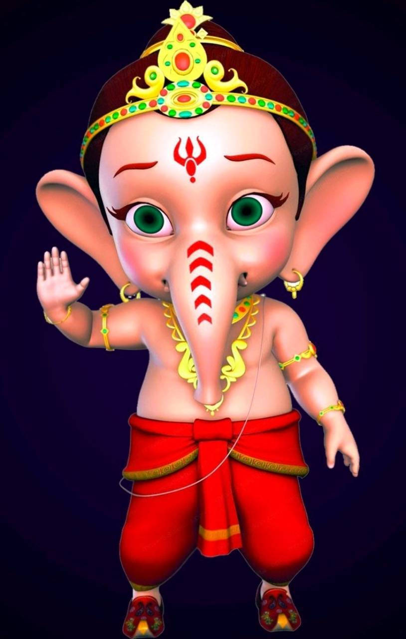 Bal Ganesh, Hindi cartoon character, baby Ganesha, HD Phone Wallpaper