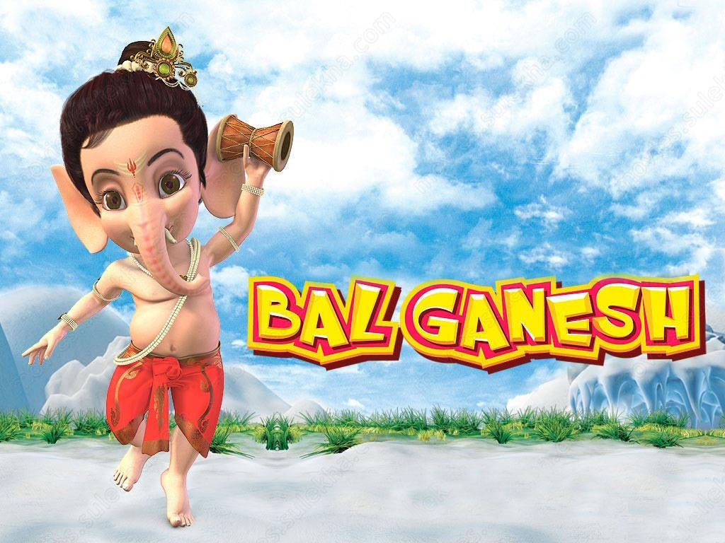 Bal Ganesh, animated film poster, baby Ganesha, SD Desktop Wallpaper
