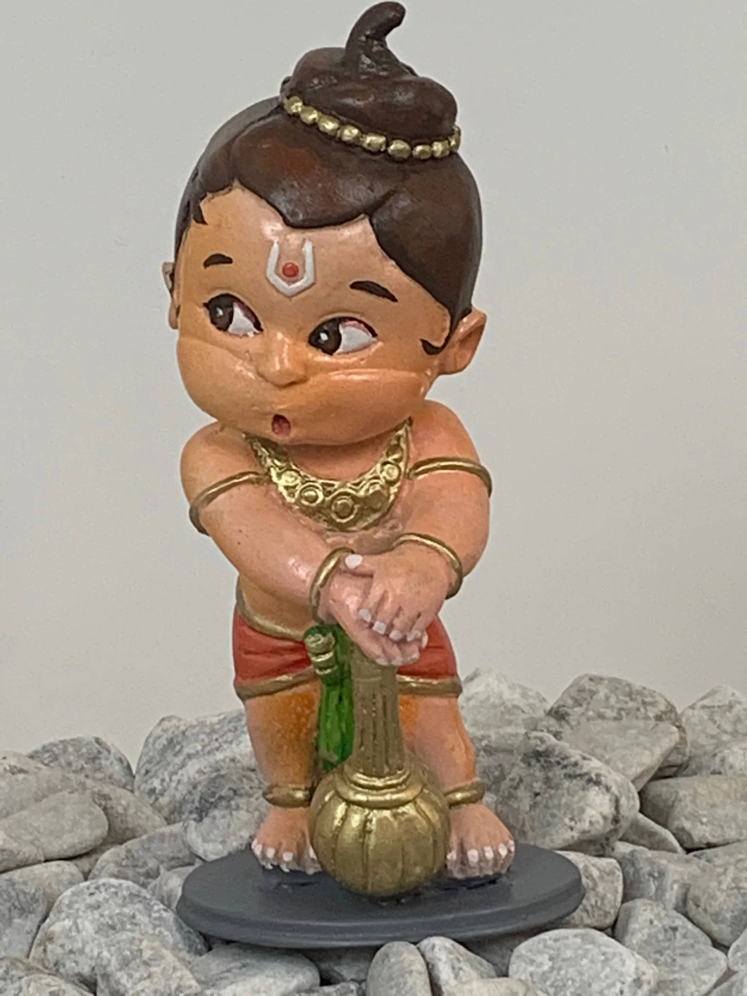 Bal Hanuman, gold jewelry, topknot, Full HD Phone Wallpaper