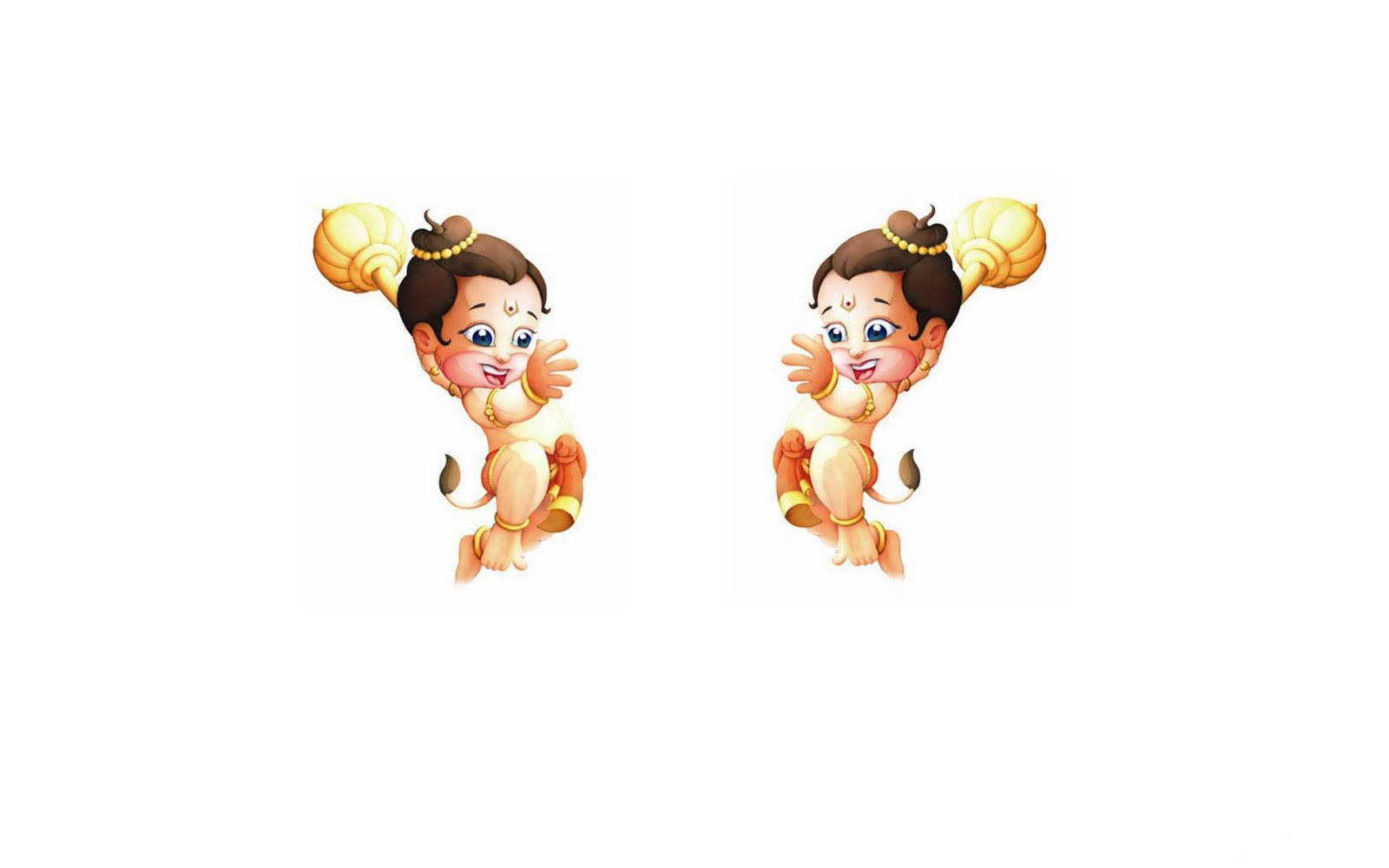 Bal Hanuman, mirrored, golden hair curls, HD Desktop Wallpaper