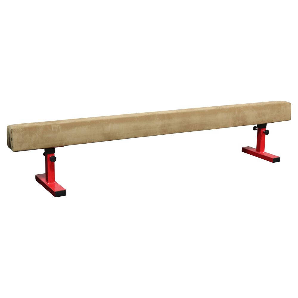 gymnastics equipment balance beam, beige padded, red metal supports, SD Desktop Wallpaper