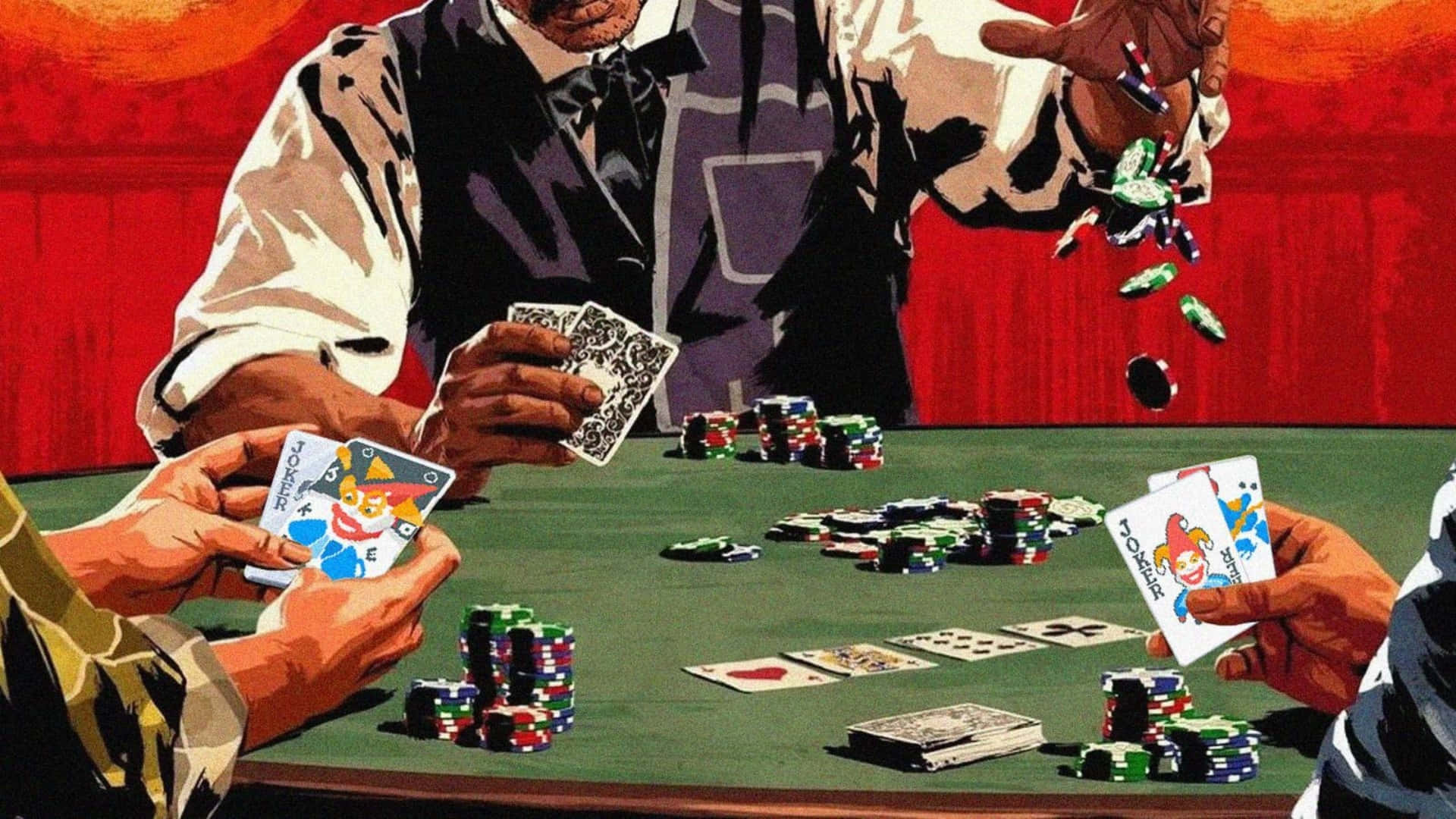 Balatro, poker game, green felt table, Full HD Desktop Wallpaper