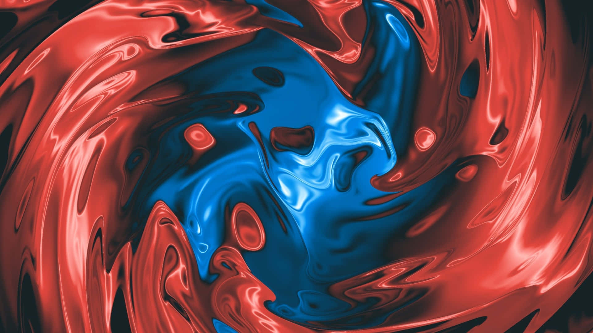 Balatro, abstract swirl, red and blue metallic liquid, Full HD Desktop Wallpaper