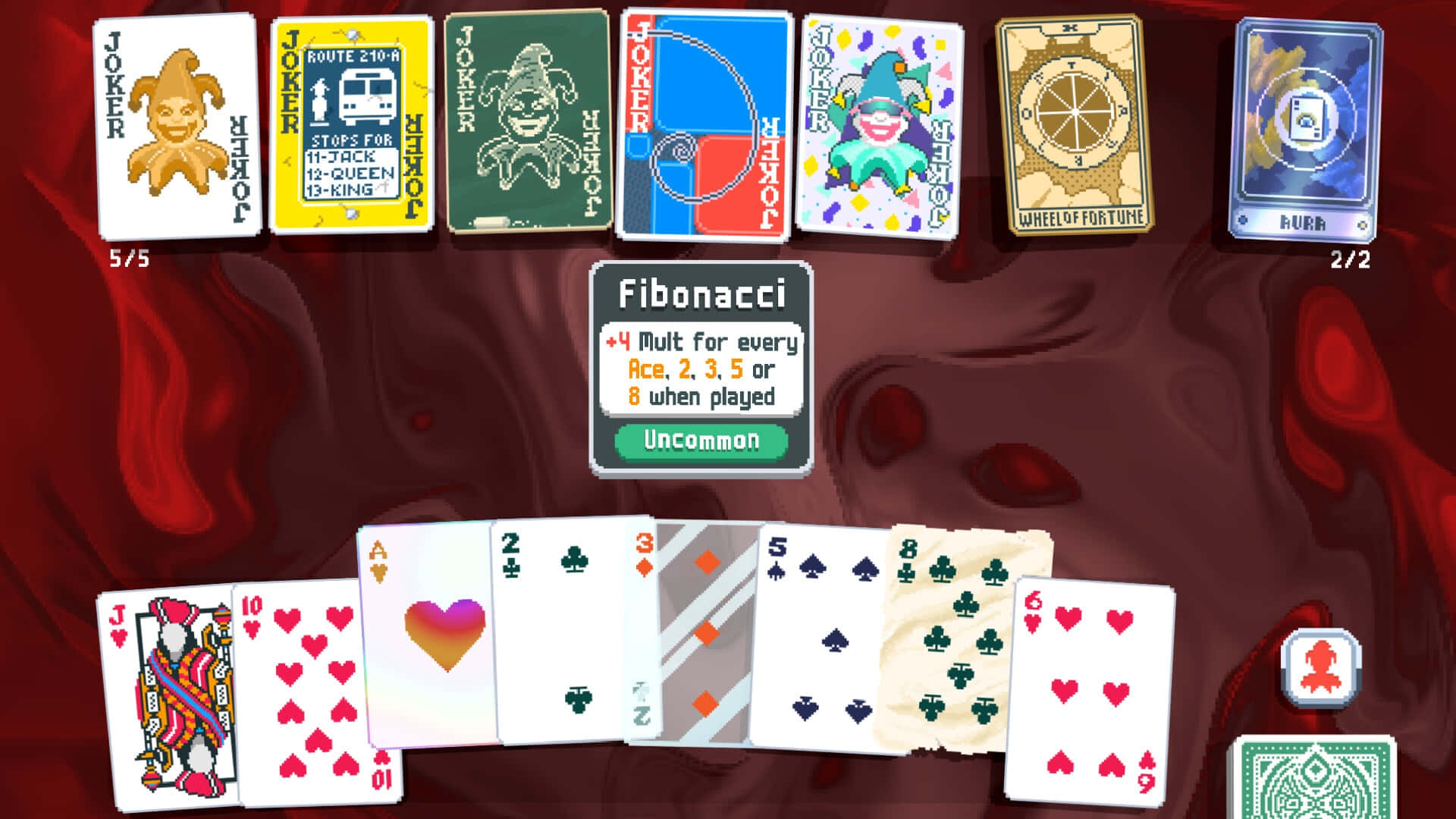 Balatro, card game interface, colorful joker cards, Full HD Desktop Wallpaper