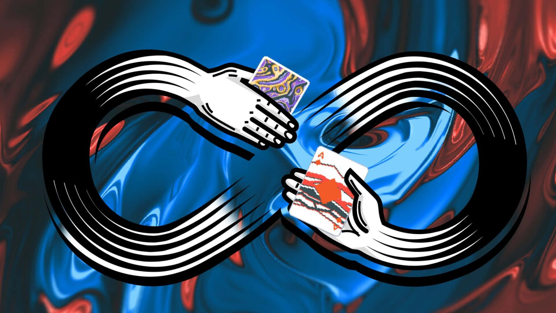 Balatro, infinity symbol, playing cards, Full HD Desktop Wallpaper