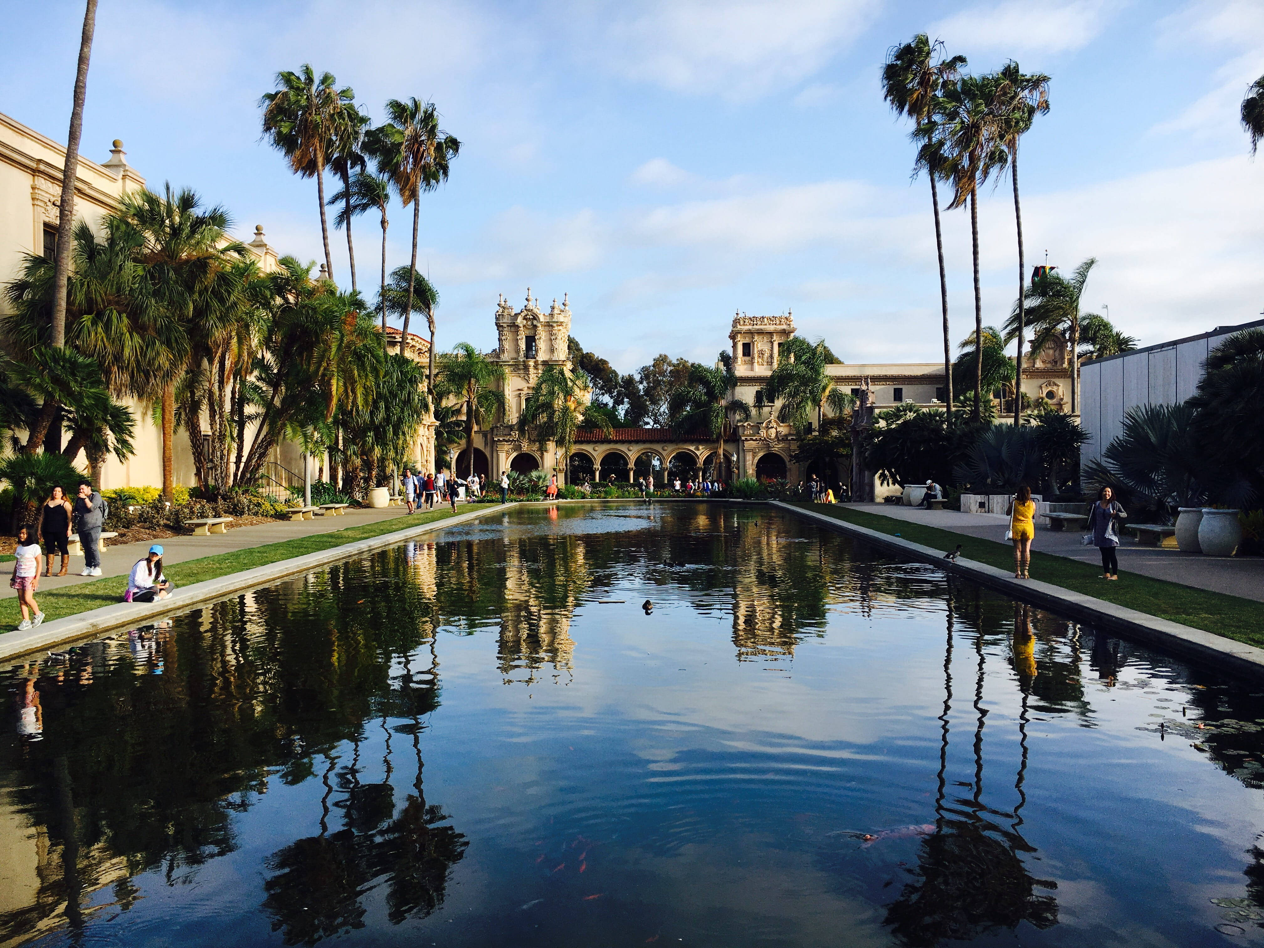 Long Pond, Balboa Park, Spanish colonial revival, 4K Desktop Wallpaper