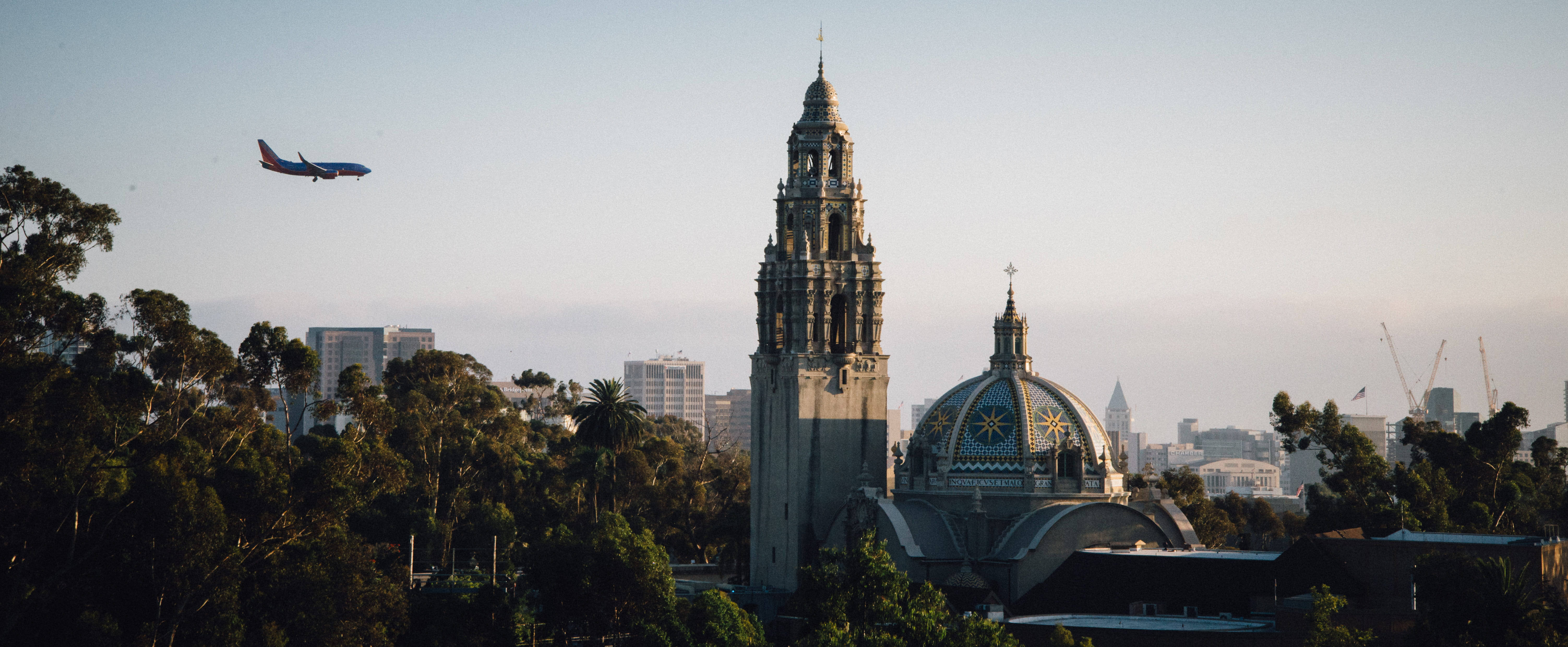 Balboa Park, blue tiled dome, tall tower, 5K Desktop Wallpaper