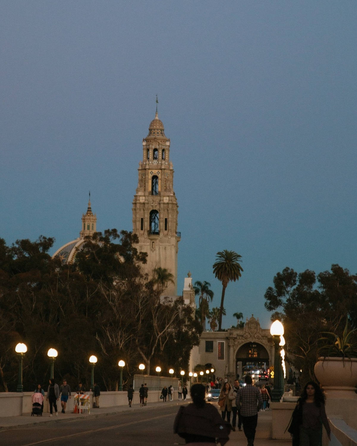 Balboa Park, twilight, historic tower, HD Phone Wallpaper