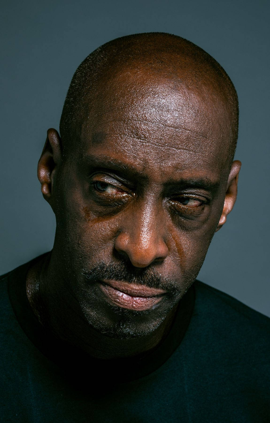 bald man, Black man, intense eyes, HD Phone Wallpaper
