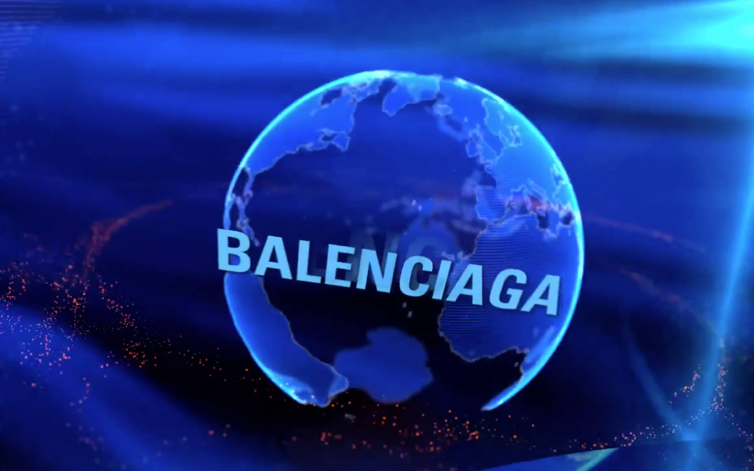 Balenciaga, blue globe, glowing blue globe, 2K Desktop Wallpaper