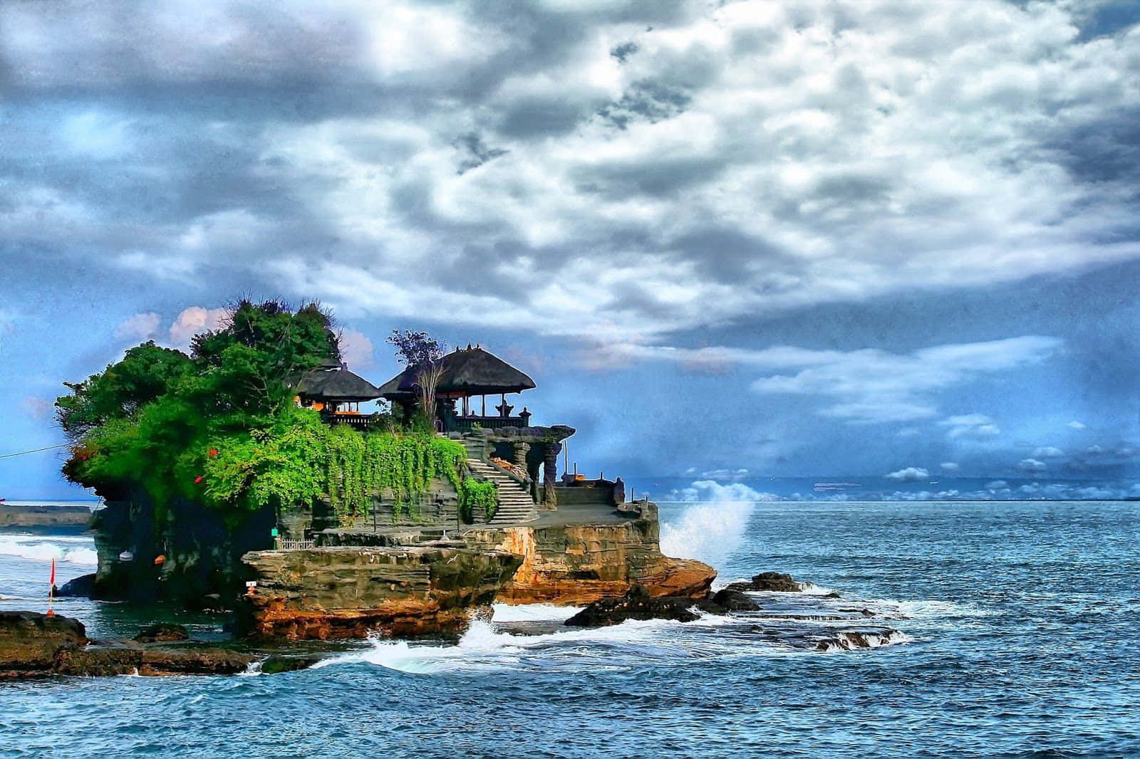 Bali Beach, sunset, sacred temple, HD Desktop Wallpaper