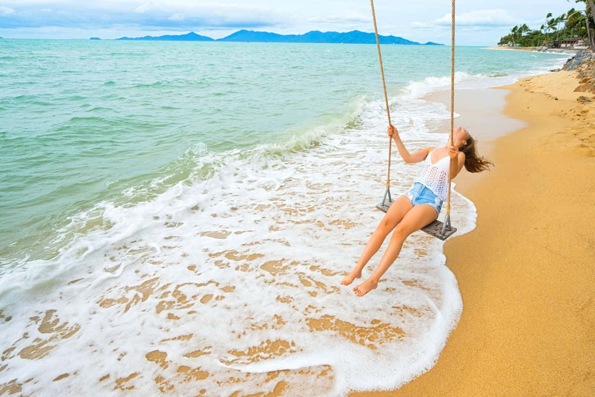 Bali Beach, tropical beach, foamy ocean waves, SD Desktop Wallpaper