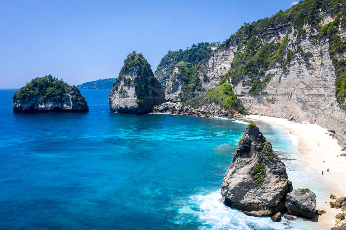 Bali Island, turquoise waters, white sand cliffs, SD Desktop Wallpaper