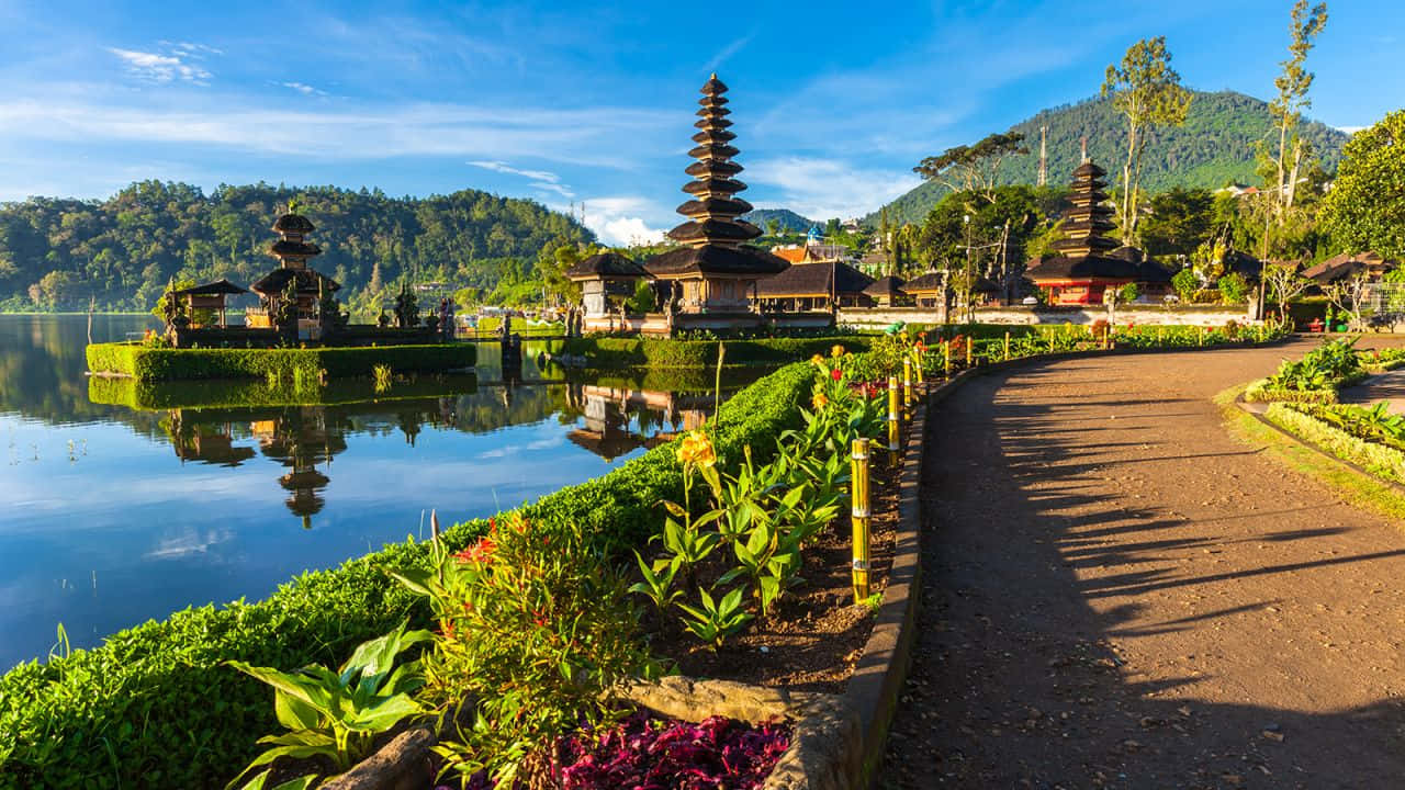 Bali Island, Bali Sunset, traditional Balinese temples, HD Desktop Wallpaper