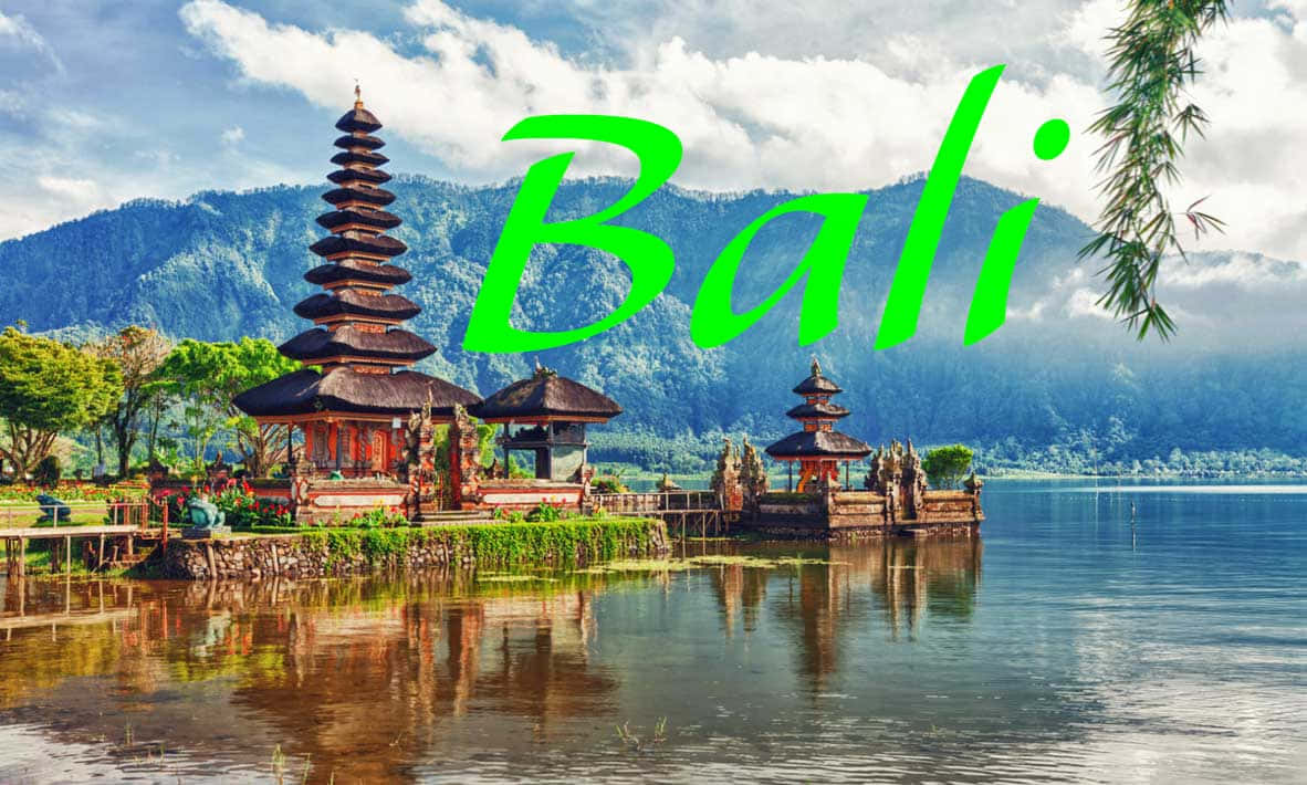 Bali Island, traditional Balinese temple complex, tiered roofs, SD Desktop Wallpaper