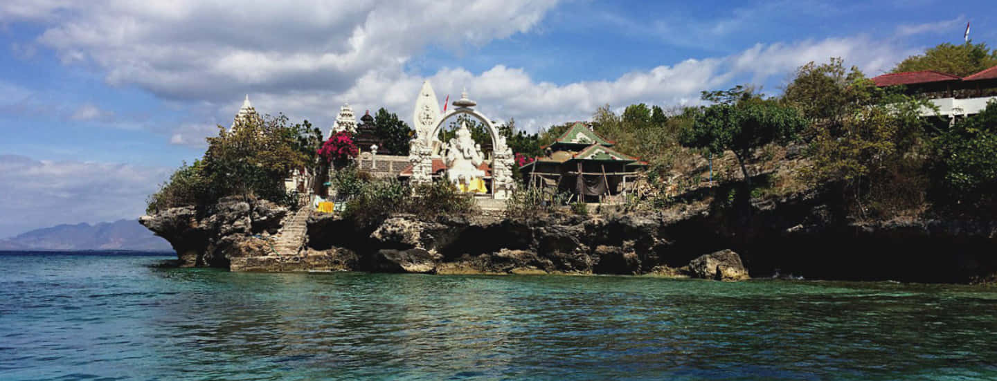 Bali Island, white temple, rocky island, HD Desktop Wallpaper
