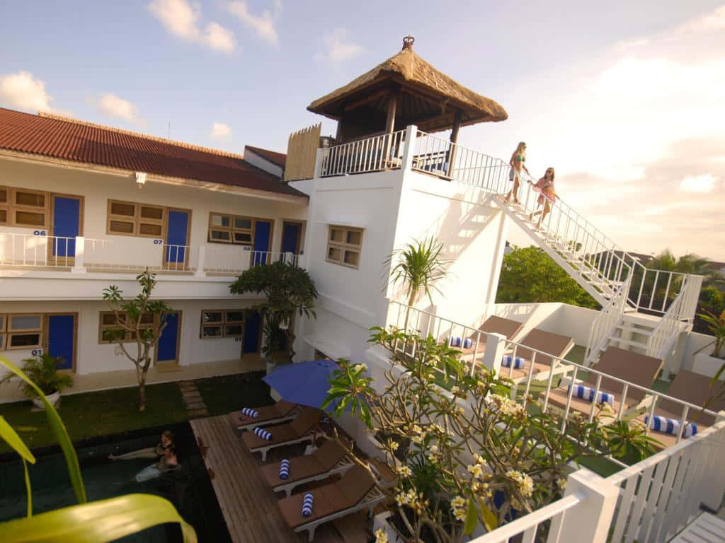 Bali Island, sunset, tropical resort courtyard, SD Desktop Wallpaper