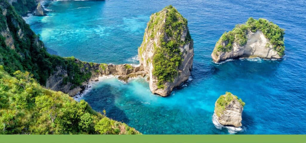 Bali Island, turquoise waters, lush green volcanic islands, SD Desktop Wallpaper