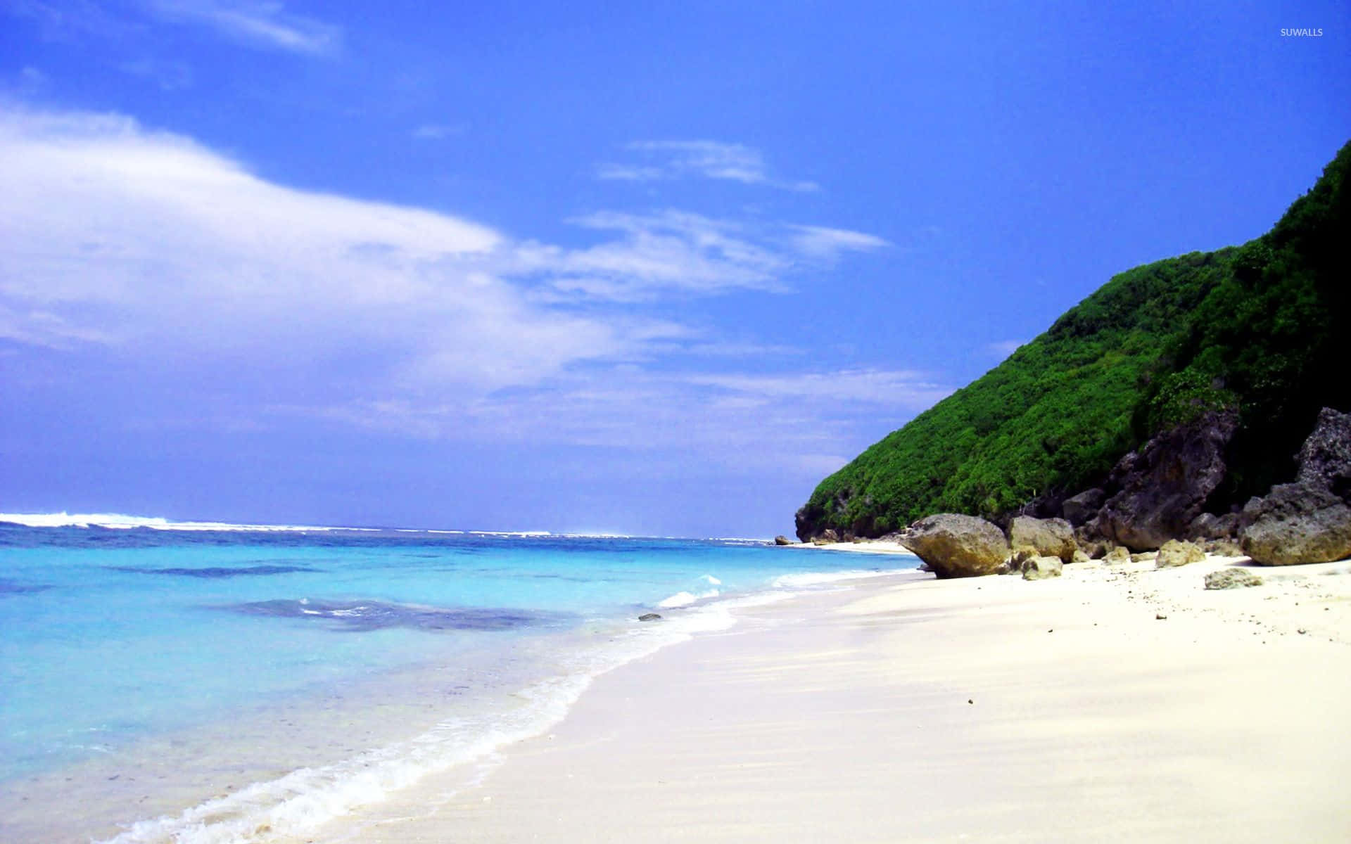 Bali, white sand beach, turquoise waters, Full HD Desktop Wallpaper