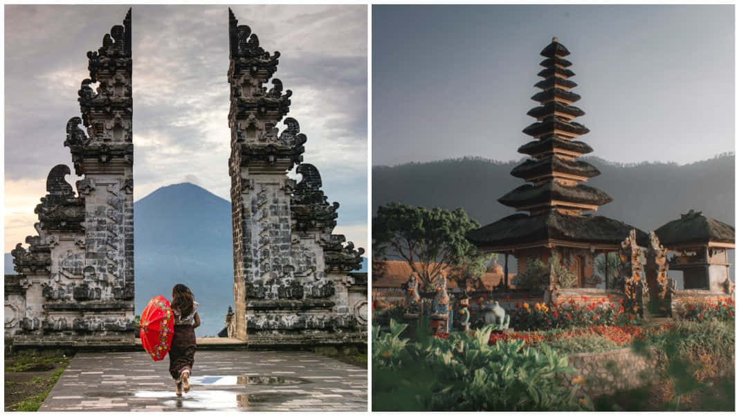 Bali, Sunset, volcano, SD Desktop Wallpaper
