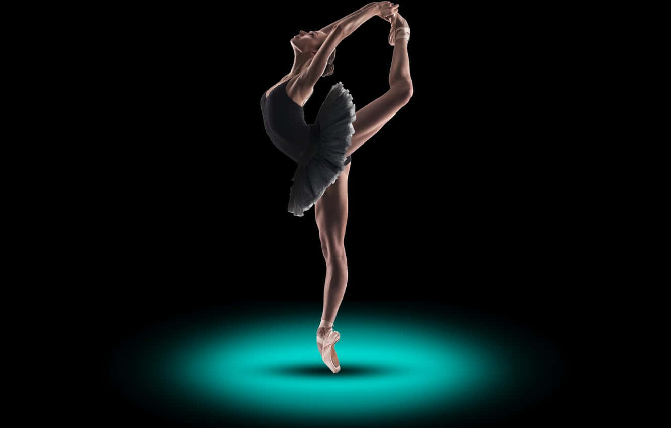 Ballerina, arabesque, neon digital art, HD Desktop Wallpaper