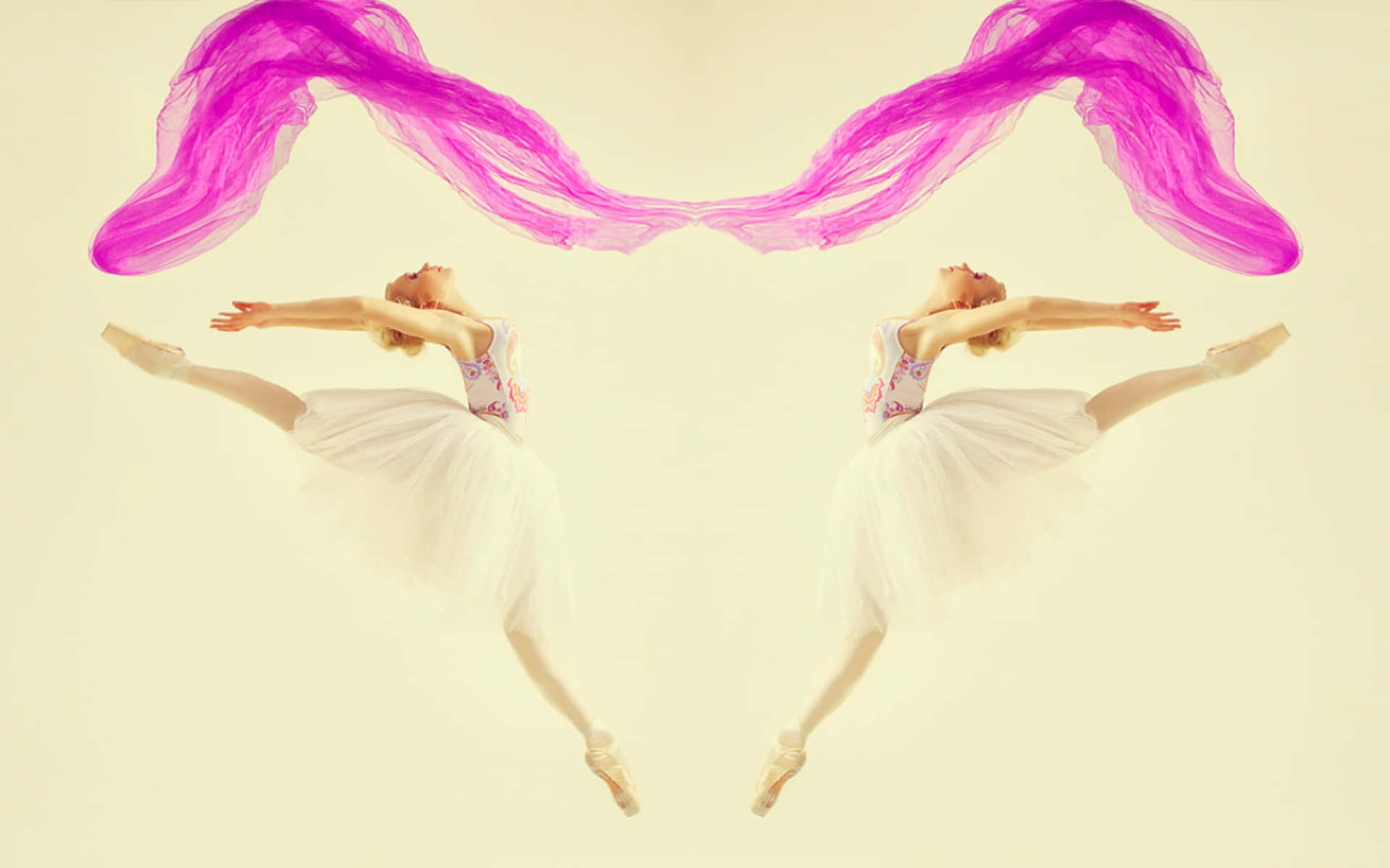 Ballerina, white tutus, pink ribbons, Full HD Desktop Wallpaper