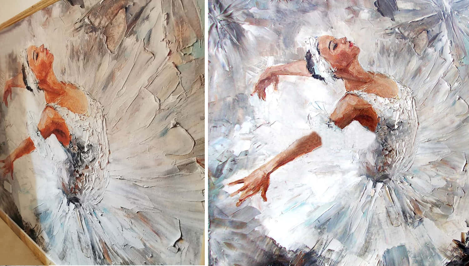 Ballerina, white tutu, oil painting, HD Desktop Wallpaper