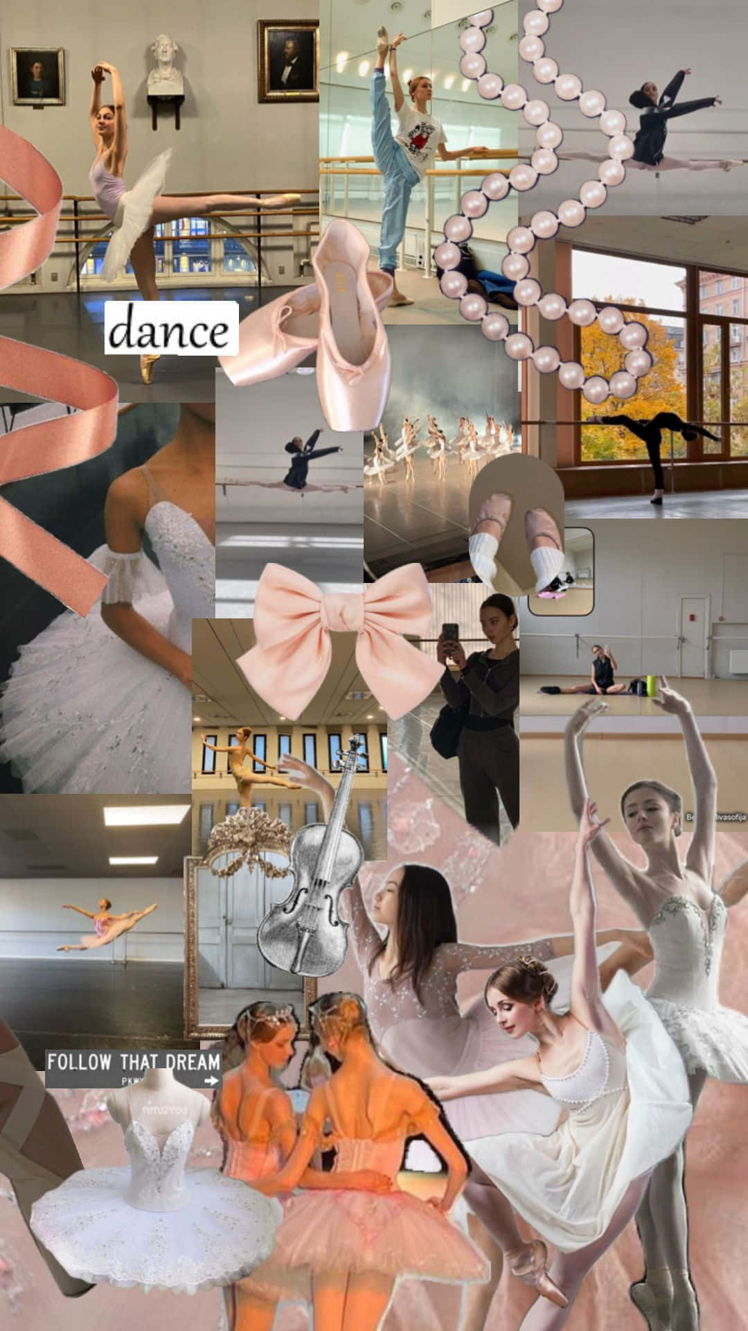 ballet, white tutus, pink ribbons, Full HD Phone Wallpaper