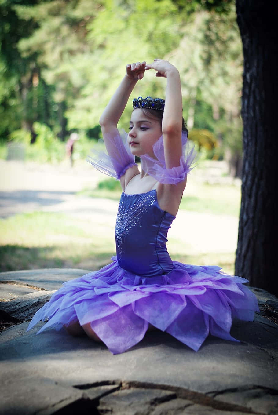 young ballerina, purple tutu, sparkling, HD Phone Wallpaper