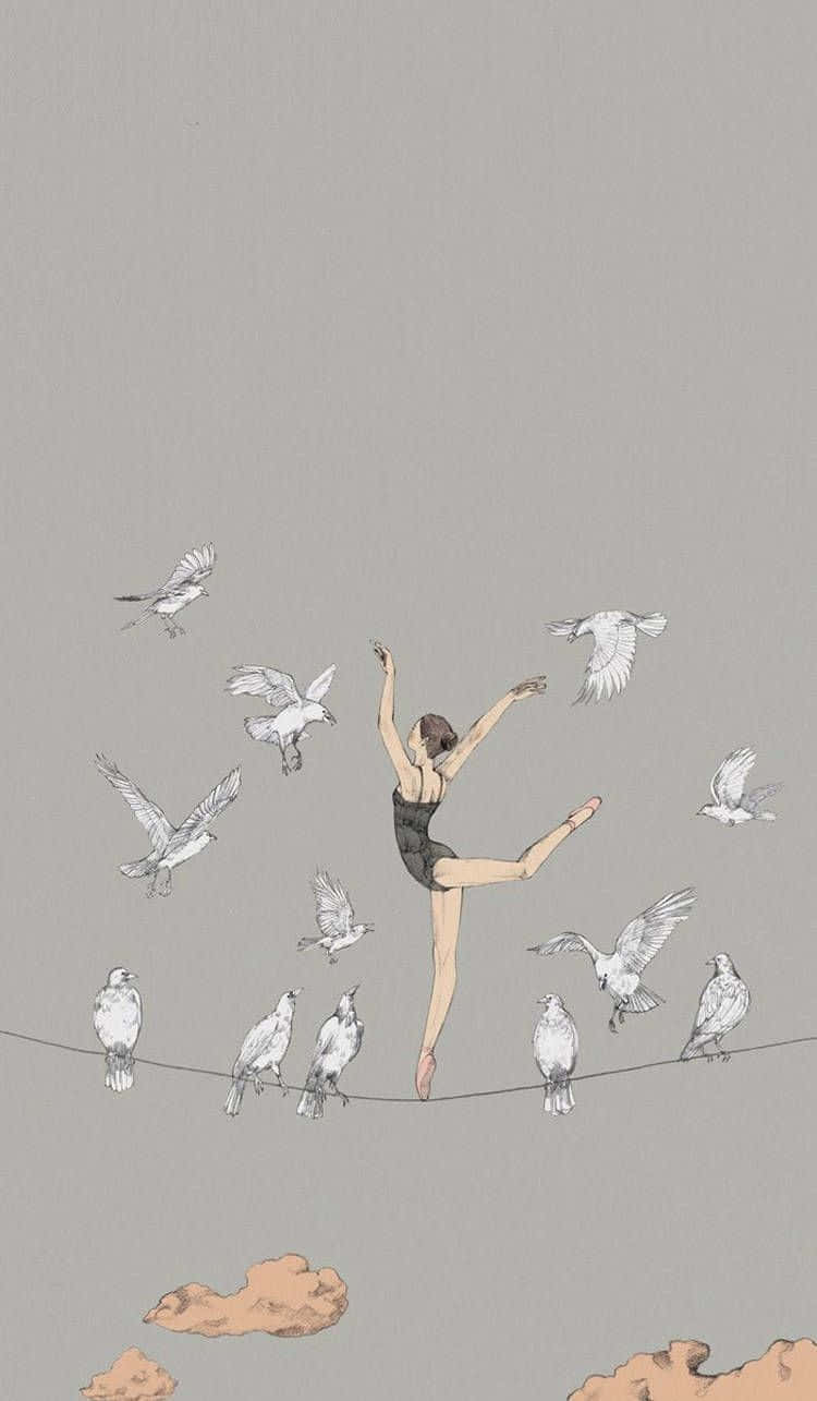 ballet dancer, black leotard, tightrope, HD Phone Wallpaper