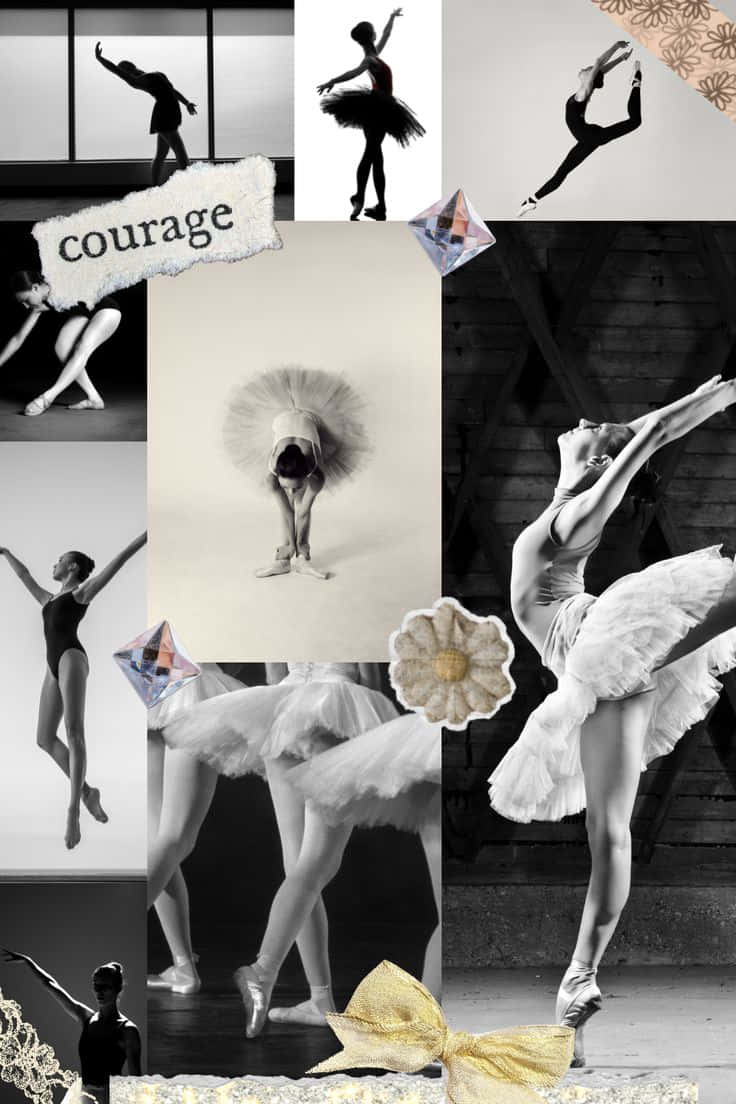 ballet inspiration collage, black and white ballet photos, dancers in motion, SD Phone Wallpaper
